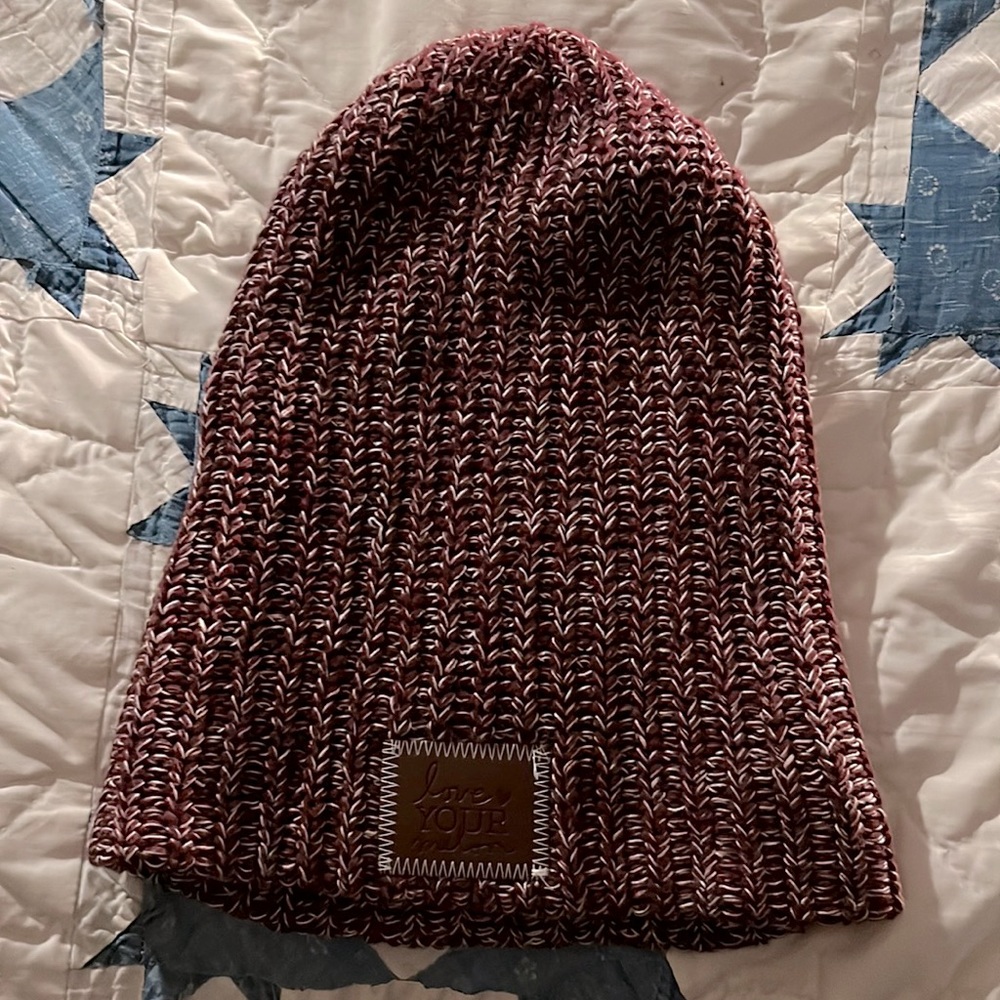 Love Your Melon maroon Heather/speckled Stocking Cap